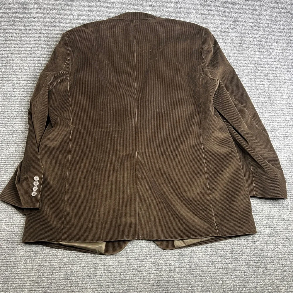 Saddlebred Mens Corduroy Blazer Jacket Brown 2 Button Notch Lapel 46R Regular